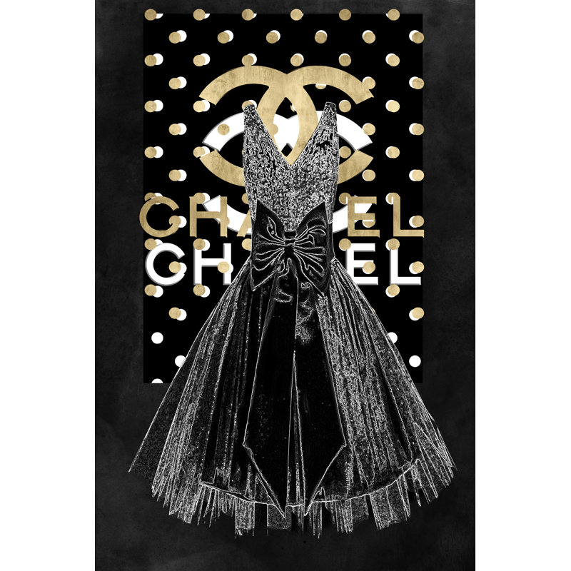 Fashion Dress Black by Madeline Blake - Wrapped Canvas Print, 46cm H x 30cm W