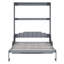Grand lit escamotable mural avec coussin, gris