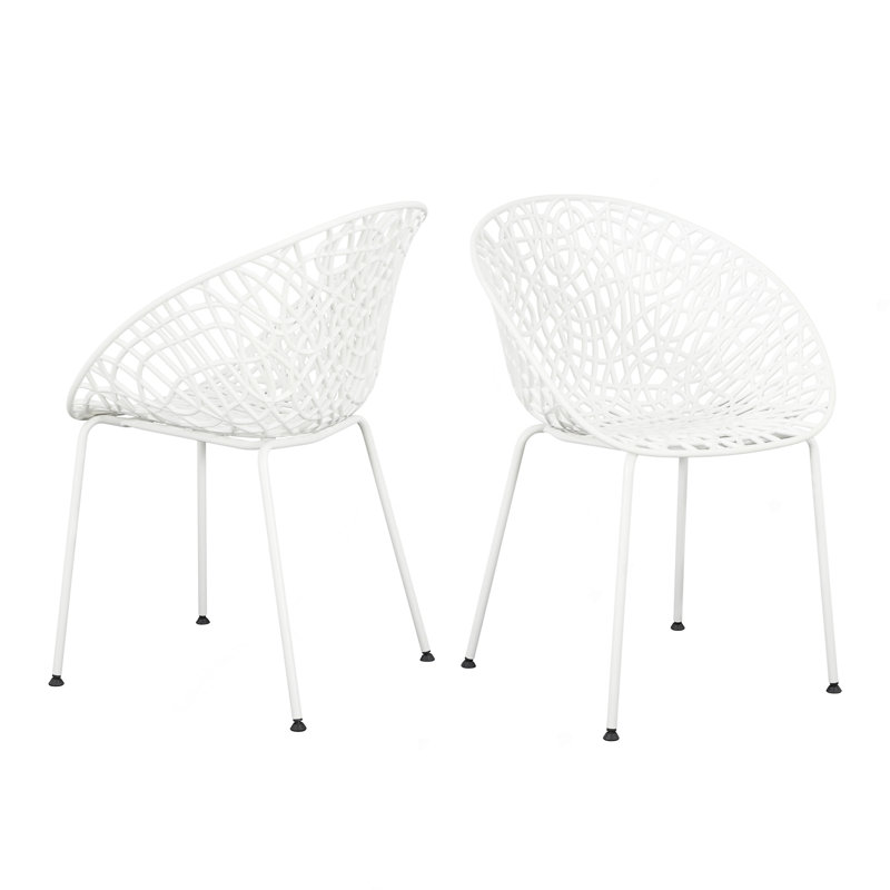 Ensemble de chaises de salle à manger d'extérieur exceptionnelles résistant aux intempéries pour les cours élégantes (ensemble de 2)