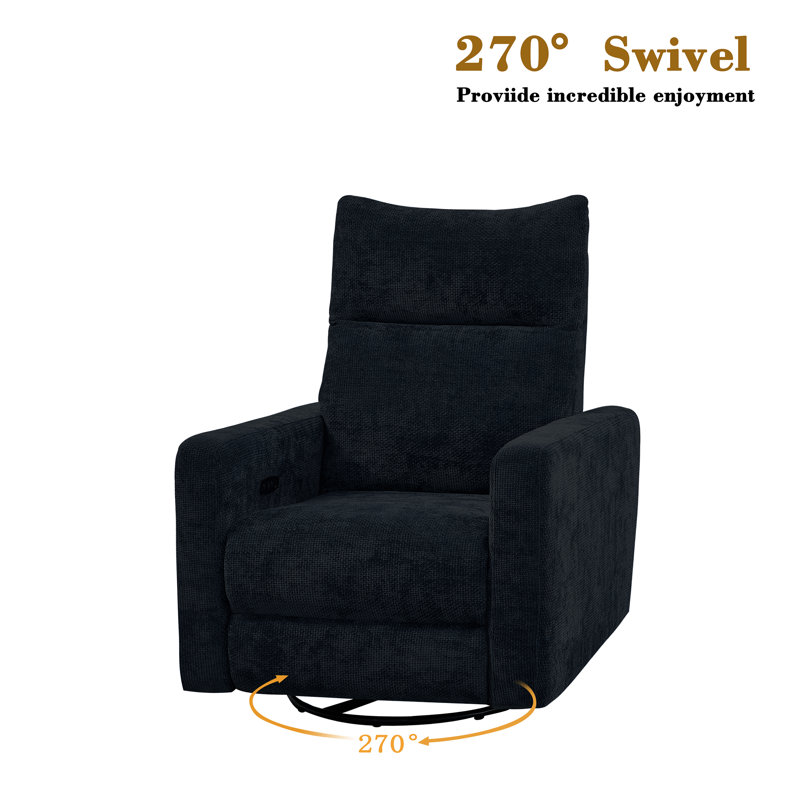 Vinathi Upholstered Power Recliner, Black
