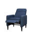 Fauteuil inclinable bleu avec fonction de refoulement - rembourré, 30 po de profondeur, 34 po de largeur, 40 po de hauteur, 75 lb de poids, P 30,76 po, l 33,63 po, H 39,41 po et 73,66 po