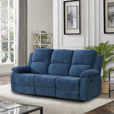 Canapé inclinable avec accoudoirs à plateau-coussin 78,5 po avec table rabattable et porte-gobelets