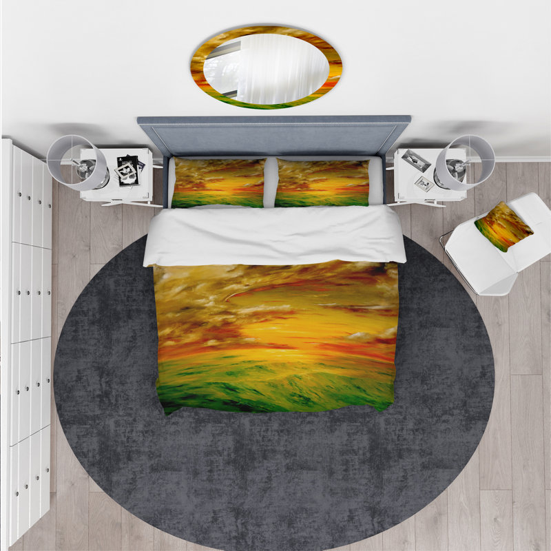 Ensemble de housse de couette designart santa rosa california, Housse de couette grand + 2 taies décoratives