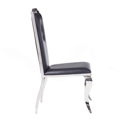 Ensemble de 2 chaises d'appoint avec siège et dossier rembourrés en polyuréthane