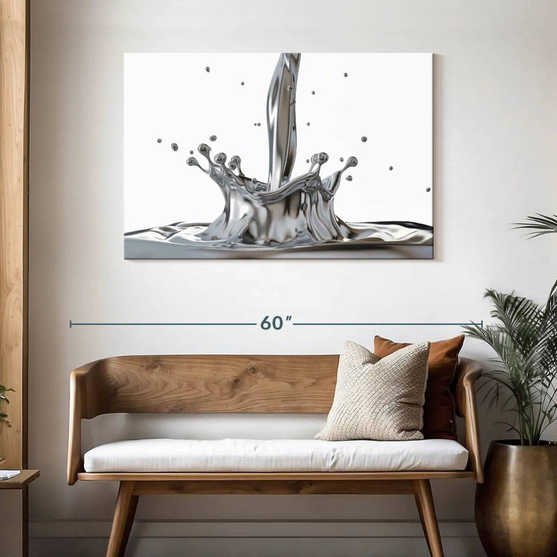 Avery Liquid Silver Splash, 30" H x 45" W