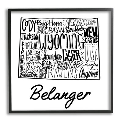 Wyoming State Typography cmw-074 Personalized Wall Art