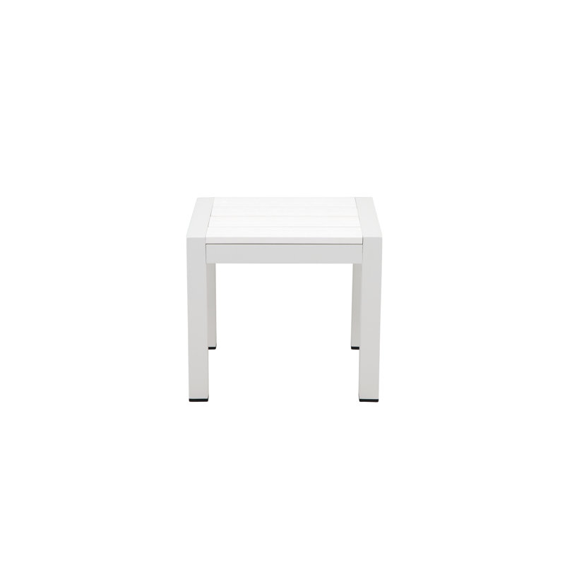Table d'appoint en plastique / résine Aynura, Blanc / blanc