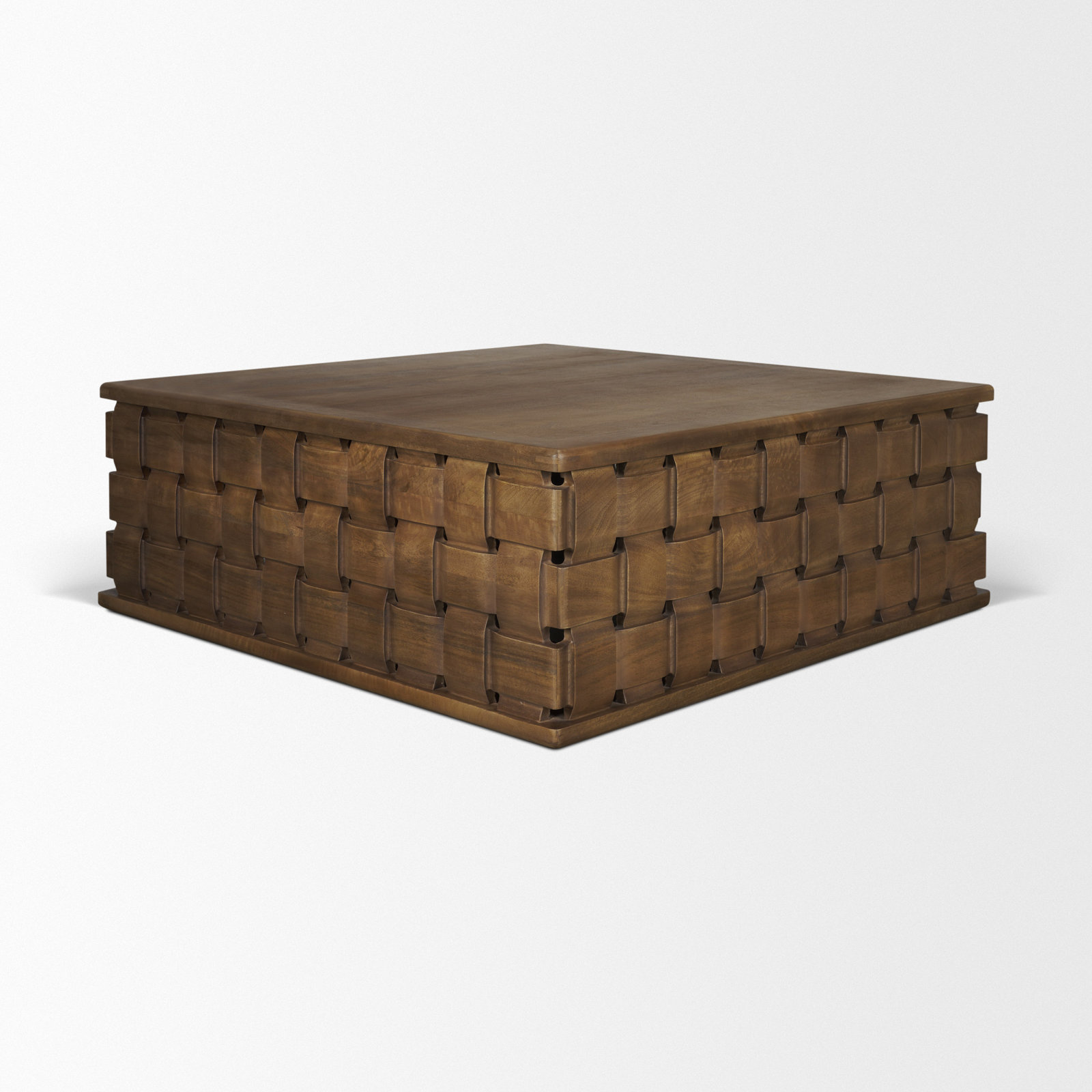 Niya 48" Square Mango Coffee Table, Medium Wood