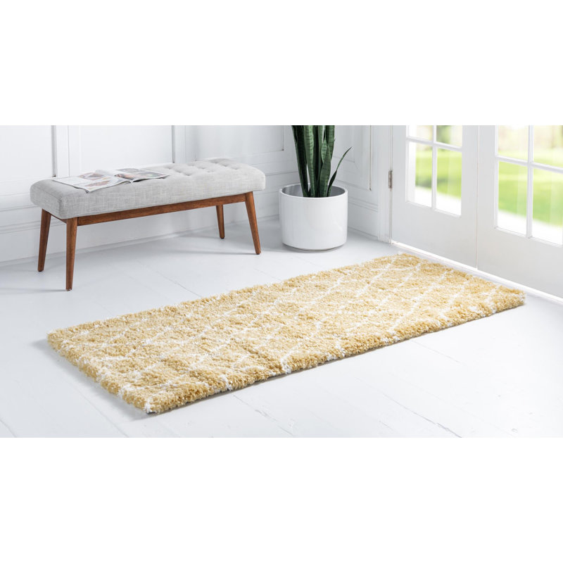 Paquette Trellis Shag Area Rug, Runner 79 x 305cm