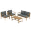 4 Piece Solid Wood Sofa Seating Group With Cushions-483433580