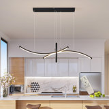 Luminaire suspendu linéaire à 3 lumières pour îlot de cuisine Debb