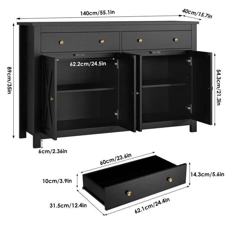55.1'' Sideboard, Black