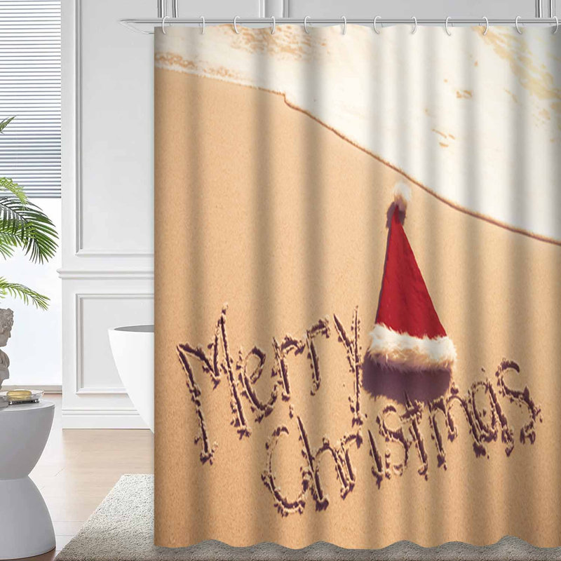 Rideau de douche imperméable Merry Christmas, L 72 po x l 72 po
