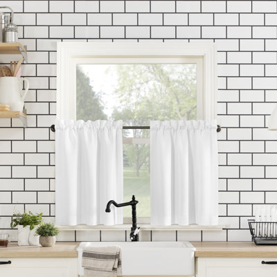 Semi-Sheer Rod Pocket Curtain Valance and Tiers - Basics by Wayfair™