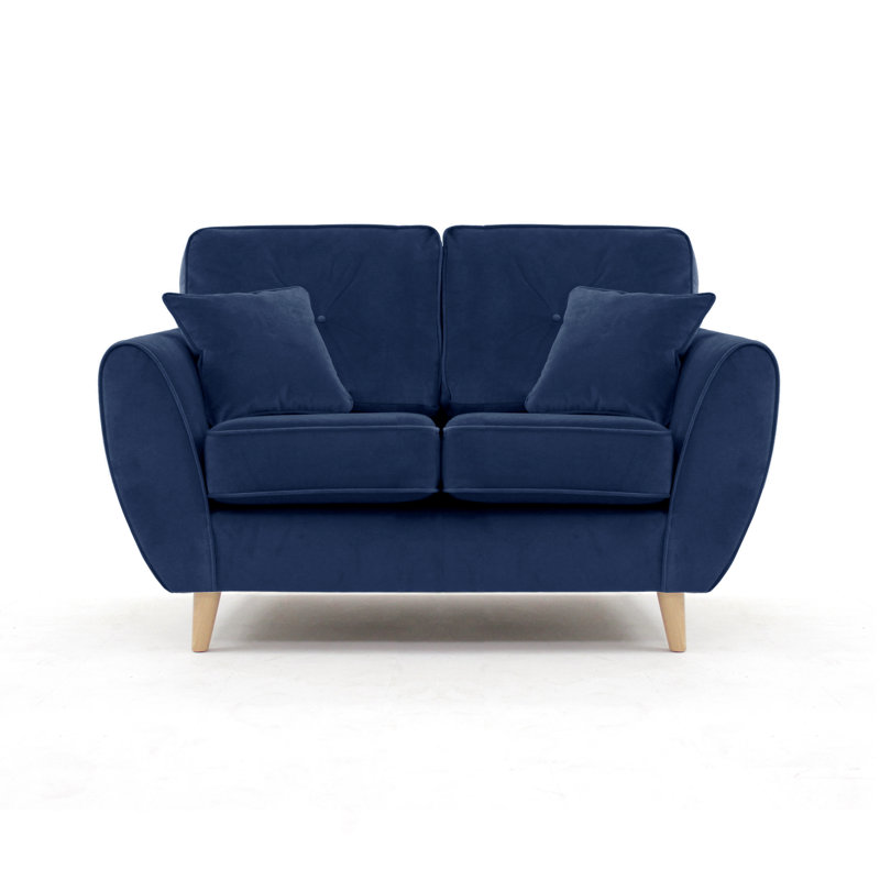 Rafe 2 Seater Velvet Sofa, Navy Velvet