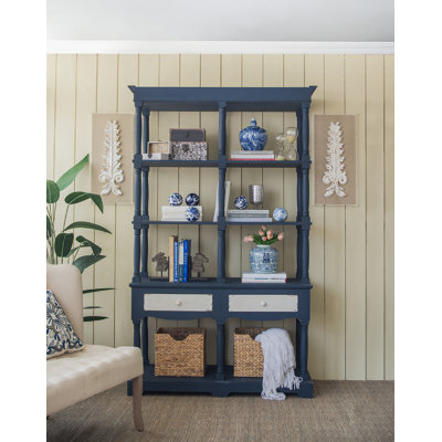 Enfield Wood Bookcase, Display Storage Shelf Etageres by Ophelia & Co.