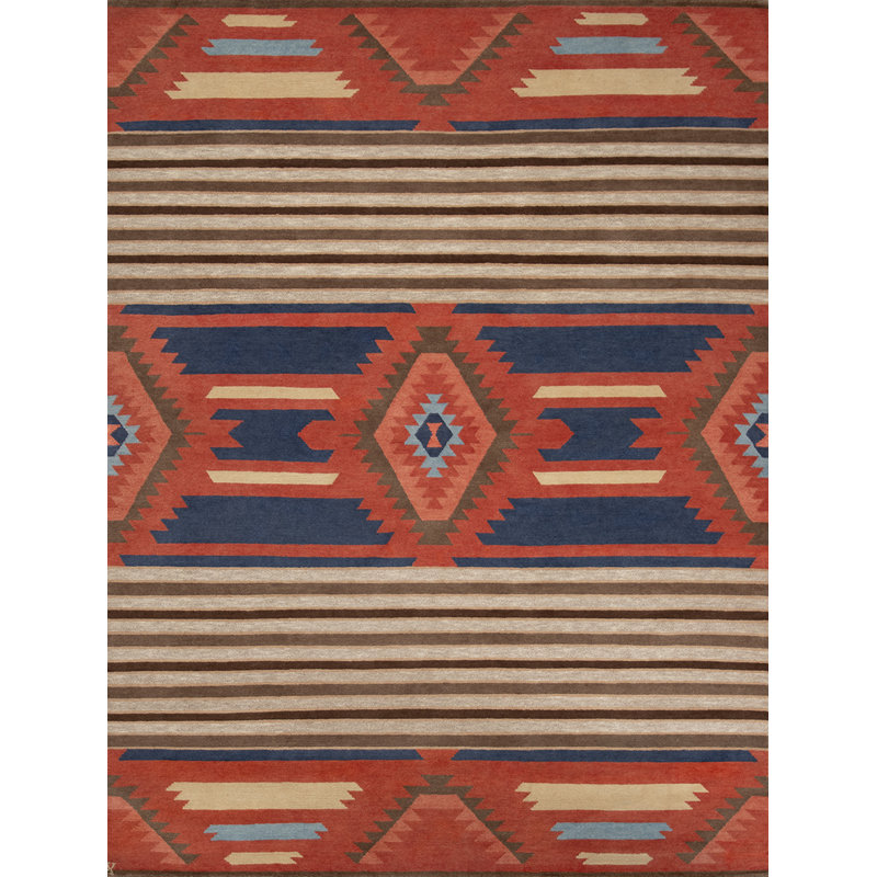 Mesa Hand Knotted Wool Geometric Shapes Area Rug, Runner 3' x 8'