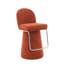 Tabouret de bar Everly Modern orange pivotant à 360° avec revêtement rembourré, pied central et repose-pieds chromé-1383703902