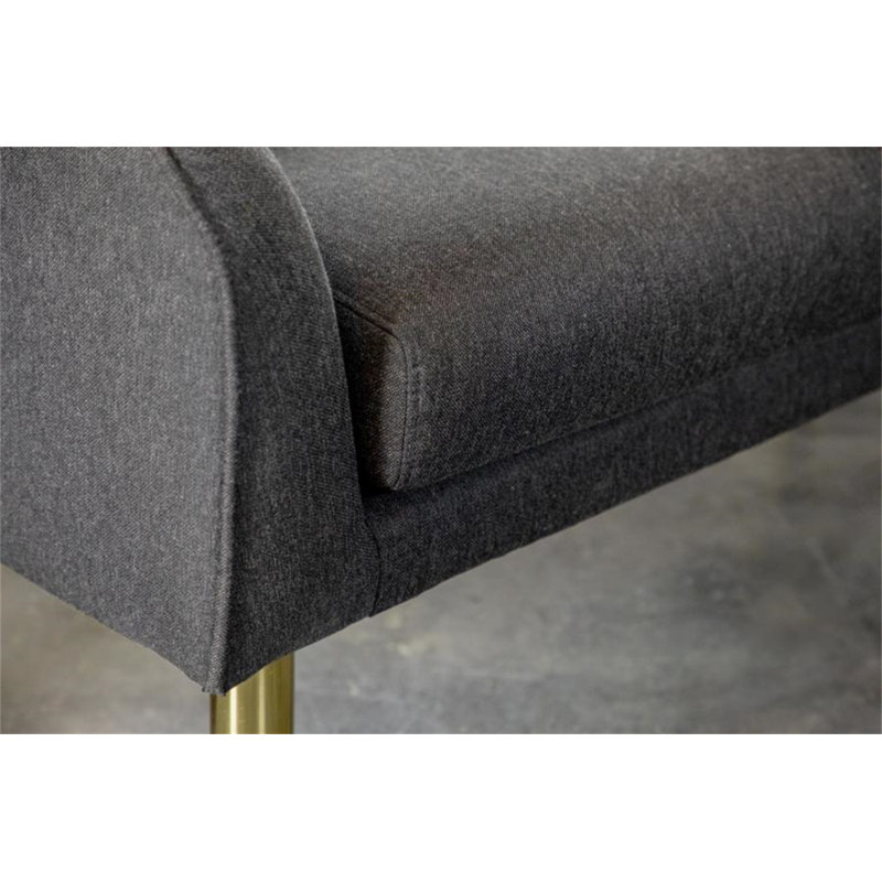 Banc rembourré Wolbert, Gris foncé