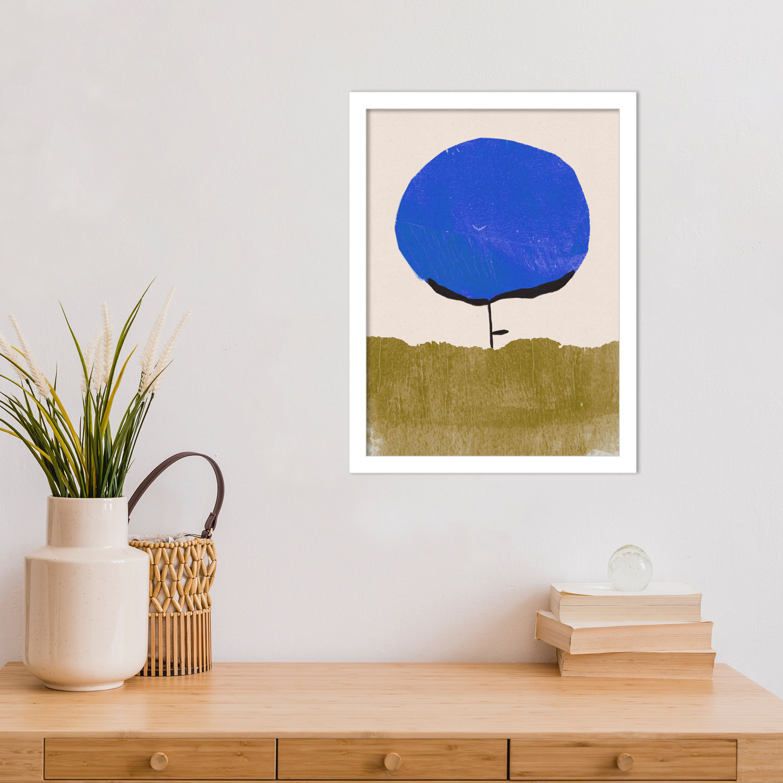 Blue Flower Print by Alisa Galitsyna, White, 17" H x 13" W