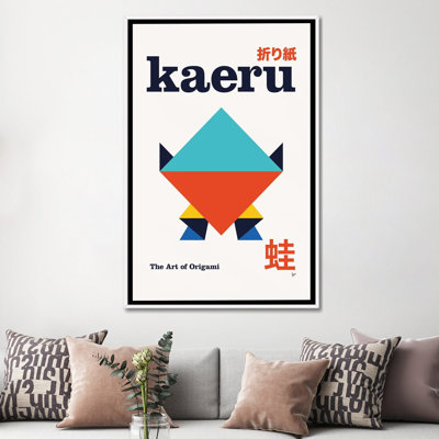 Kaeru Origami géométrique, reproduction d'art sur toile encadrée