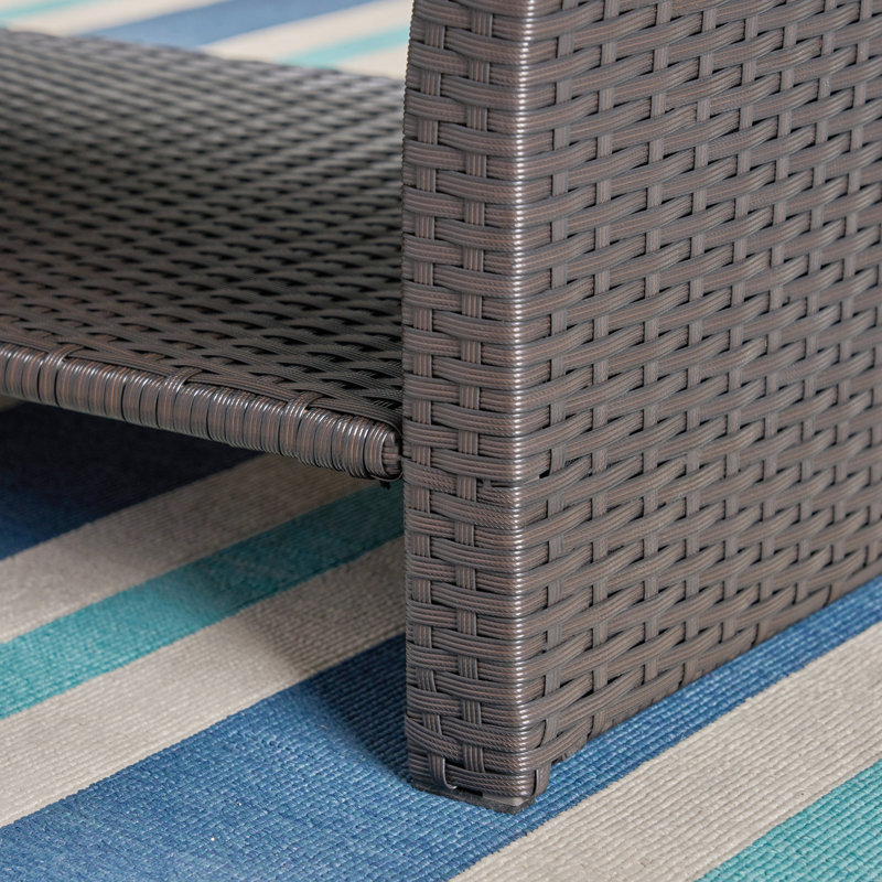 Table basse en osier Gustel, Brun