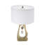 Lampe de table en forme de géode dorée D16 x 27,5 po avec abat-jour tambour blanc (assemblage de l'abat-jour requis)