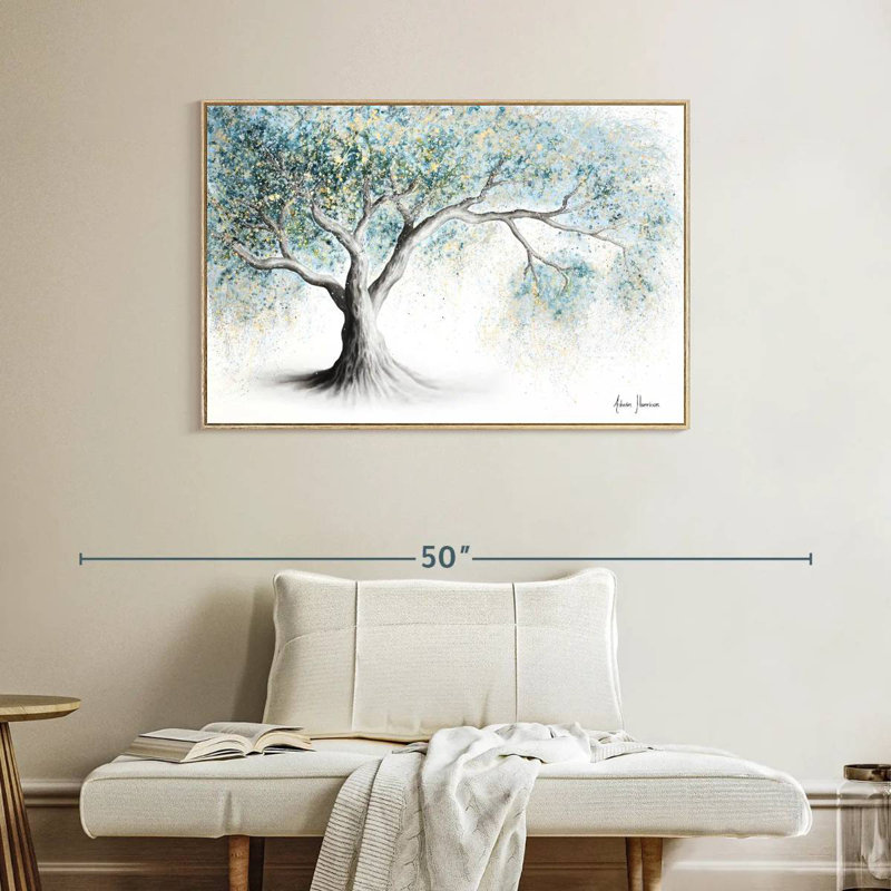 Arbre givré doux, Cadre flottant en bois naturel, 40 po x 27 po