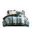 Ensemble d'édredon et de draps 7 pièces en microfibre sarcelle / noir à motif TG - noir, 7 po