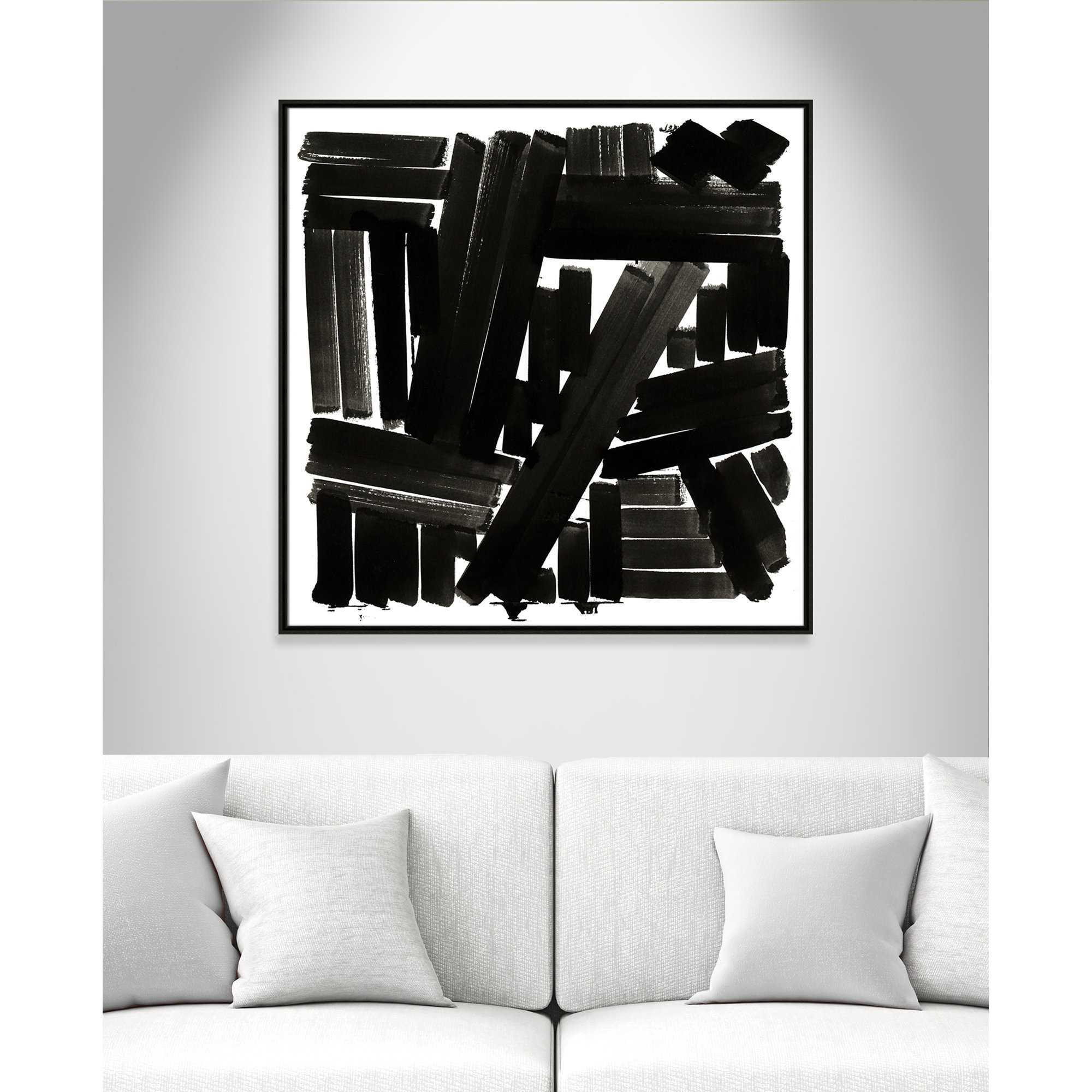 Shape of Song I by Cartissi - Floater Frame Painting on Canvas, Espresso Framed, 37.5" H x 37.5" W x 2" D