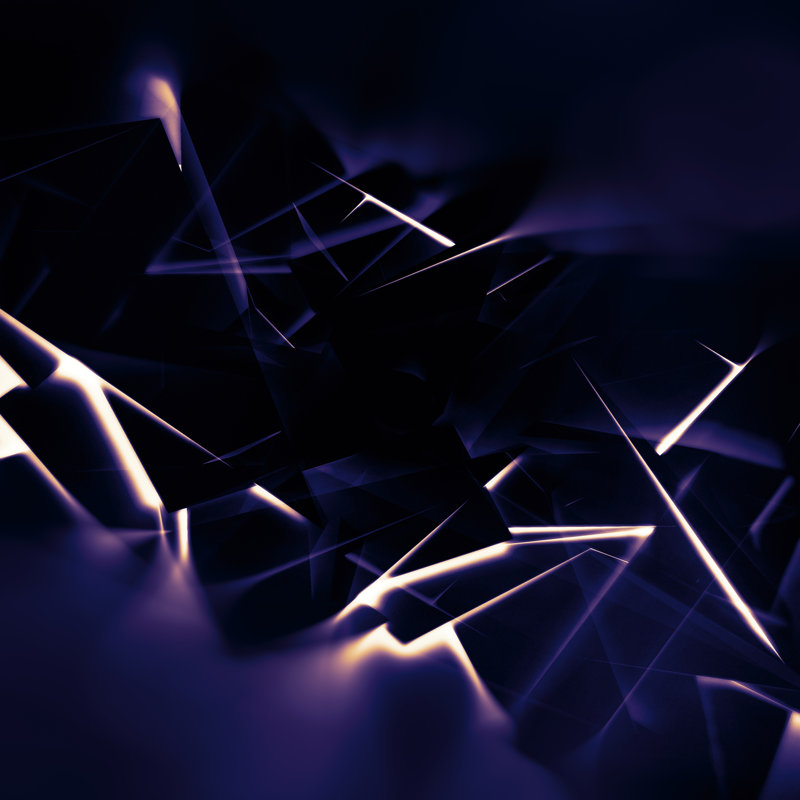 Glowing Dark Lines Pattern, 3D Render - Wrapped Canvas Print, 51cm H x 51cm W x 3.8cm D
