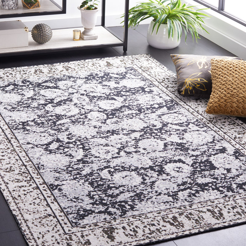 Tapis oriental gris / blanc, Rectangle 4 pi x 6 pi