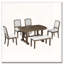 Ensemble de table de salle à manger 6 pièces, avec 4 chaises d'appoint rembourrées et banc-1666990520