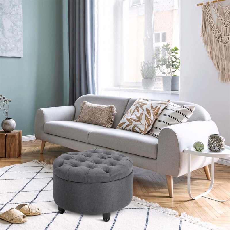 Repose-pieds capitonné polyvalent avec rangement dissimulé pour la décoration intérieure