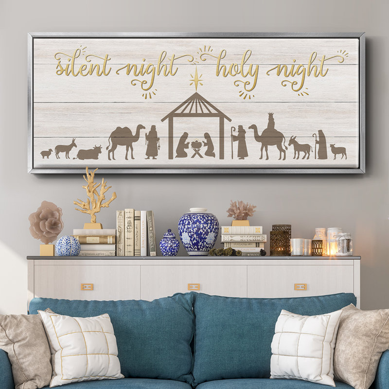 Silent Night Nativity- Framed Canvas