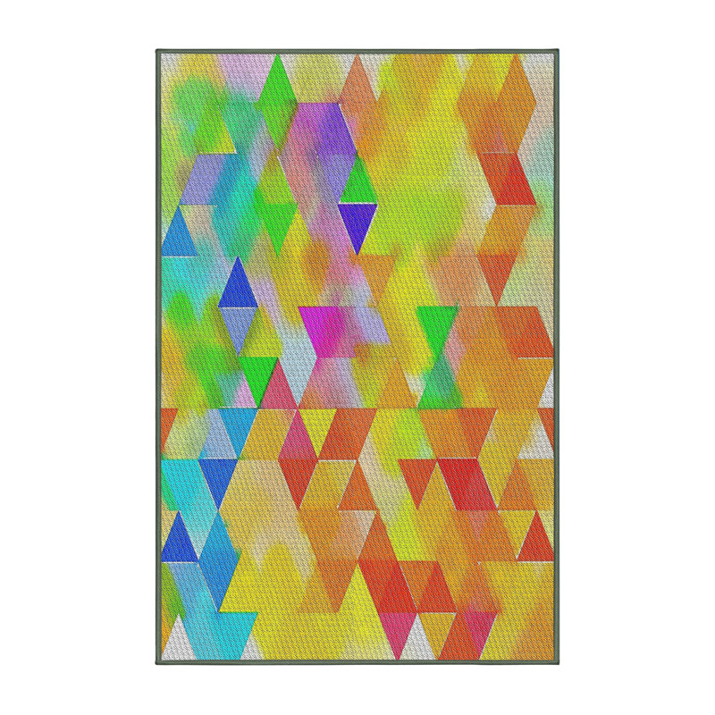 Tapis rouge/vert/bleu Antioch, Rectangle 5 pi x 7 pi
