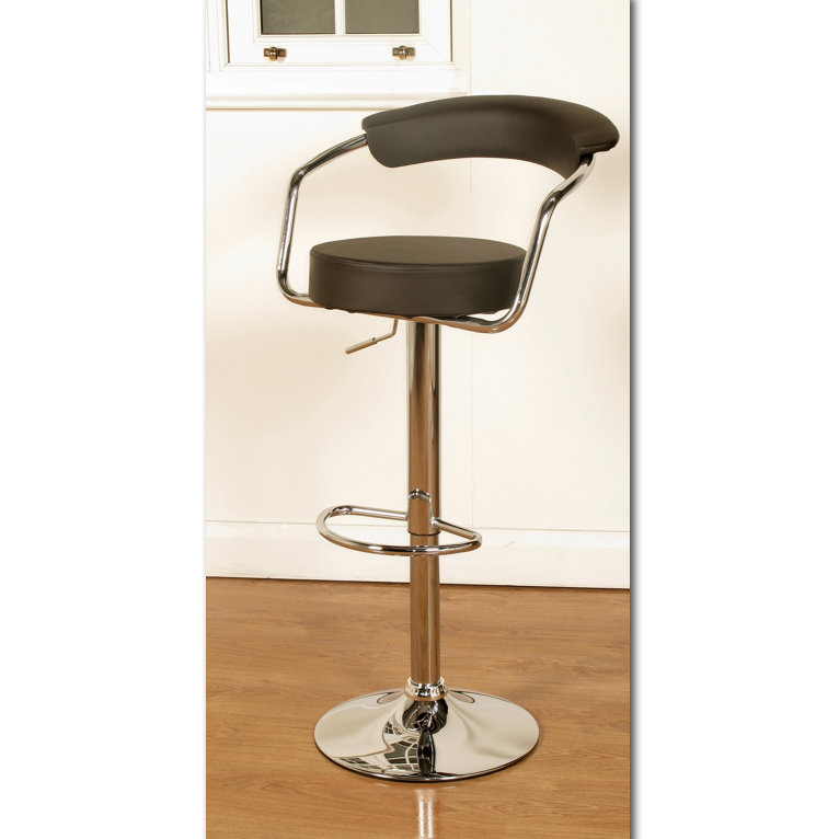Swivel Upholstered Adjustable Height Counter Stool, Brown