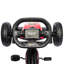 Kart à pédales pour enfants en rouge chaud avec siège réglable et roues amortissantes