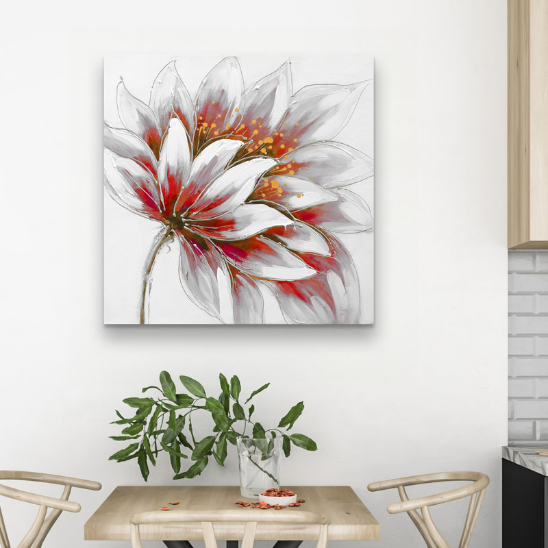 flower with center - 32"x32" art on canvas