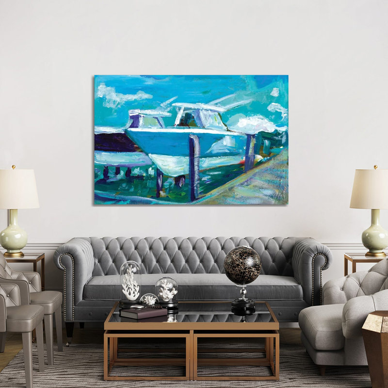Docked Boats 1 Piece Wrapped Canvas Painting, 152.5 cm H x 101.5 cm W