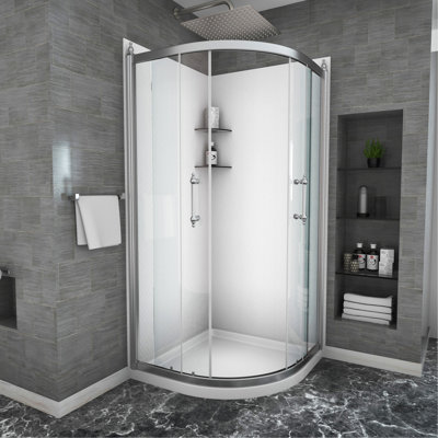 Porte de douche 36 po x 75 po, cabine de douche encadrée en chrome, 1/4 po (6 mm)