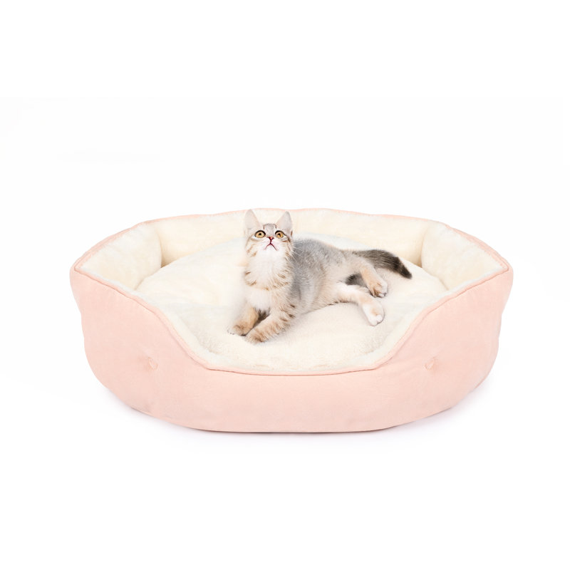 Lit rond pour chat, Petit (L 20 po x l 19 po), Rose