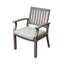 Chaise de salle à manger d'extérieur moderne en aluminium avec coussin (ensemble de 2), gris foncé et argent