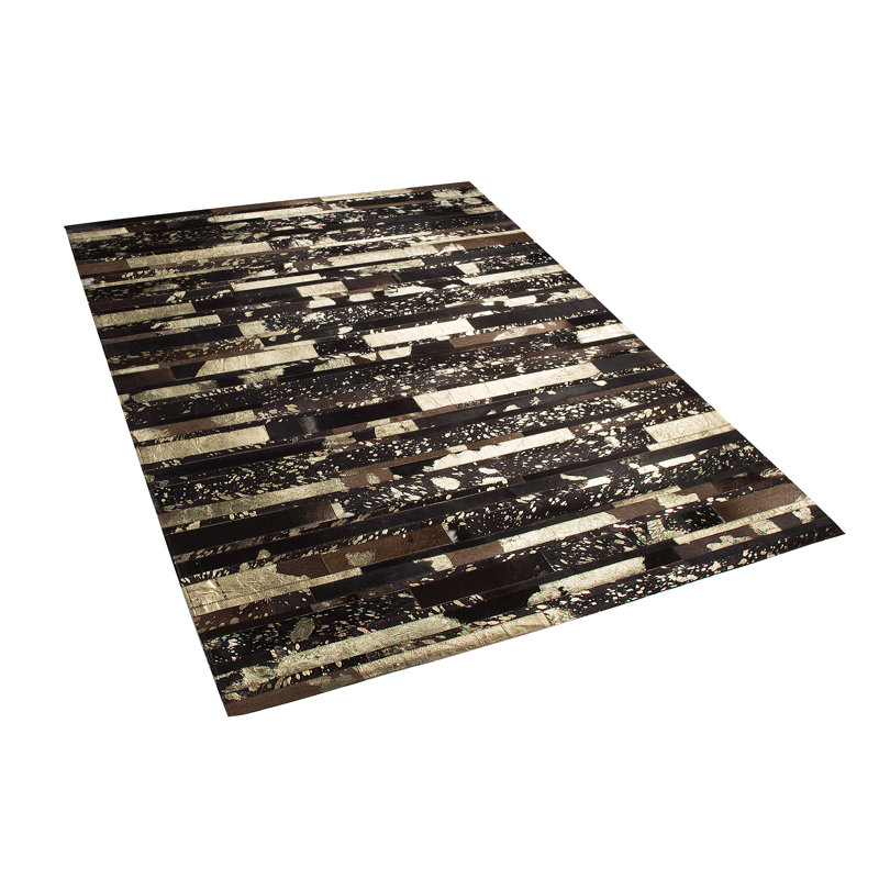 Patchwork Leather Area Rug, Rectangle 80 x 150cm