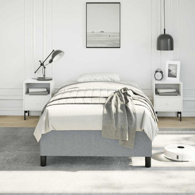 Rense Bed, Fabric Upholstered Platform Bed, No Mattress