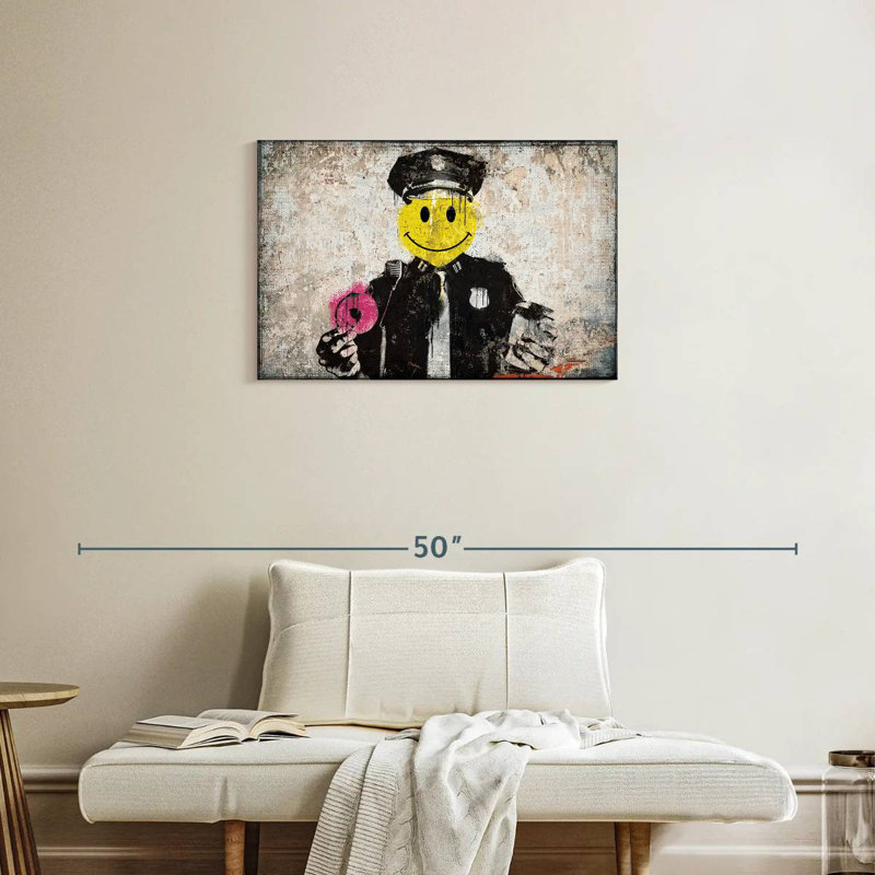 Petit déjeuner Smiley Cop, H 20 po x l 30 po