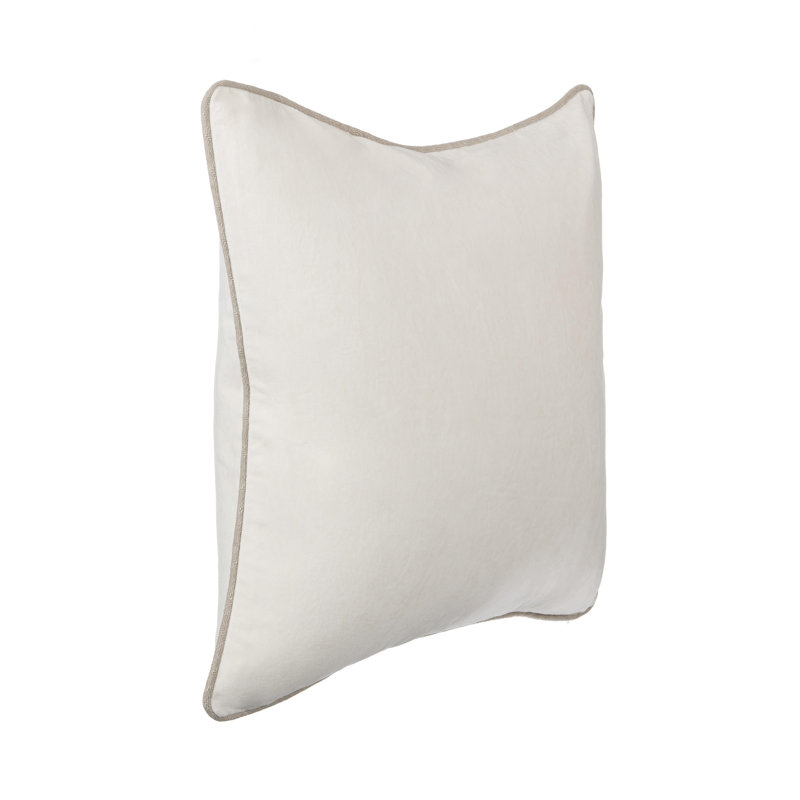Harriet Pillow Cover & Insert, Ivory, Rectangle 14"H x 20"W