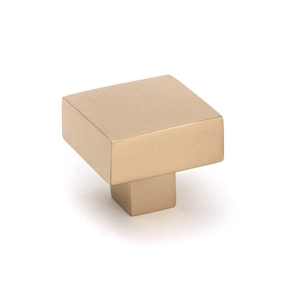 Albers Square Knob, 1.18" Knob Diameter, Polished Bronze