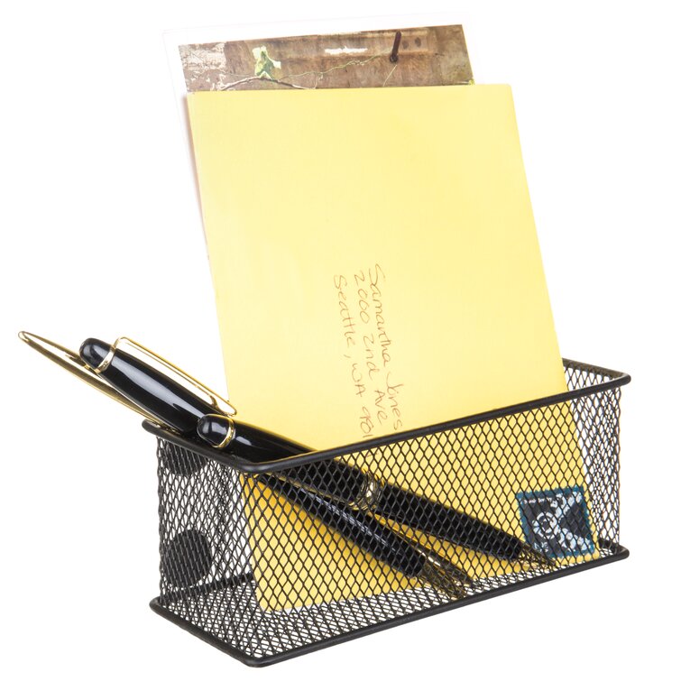 Inbox Zero Gobind Magnetic Mesh Metal Desk Organizer 