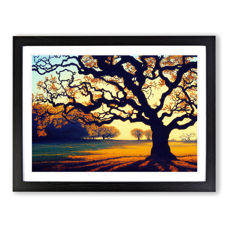 Otherworldly Oak Tree - Framed Print, Black, 25cm H x 34cm W x 2cm D